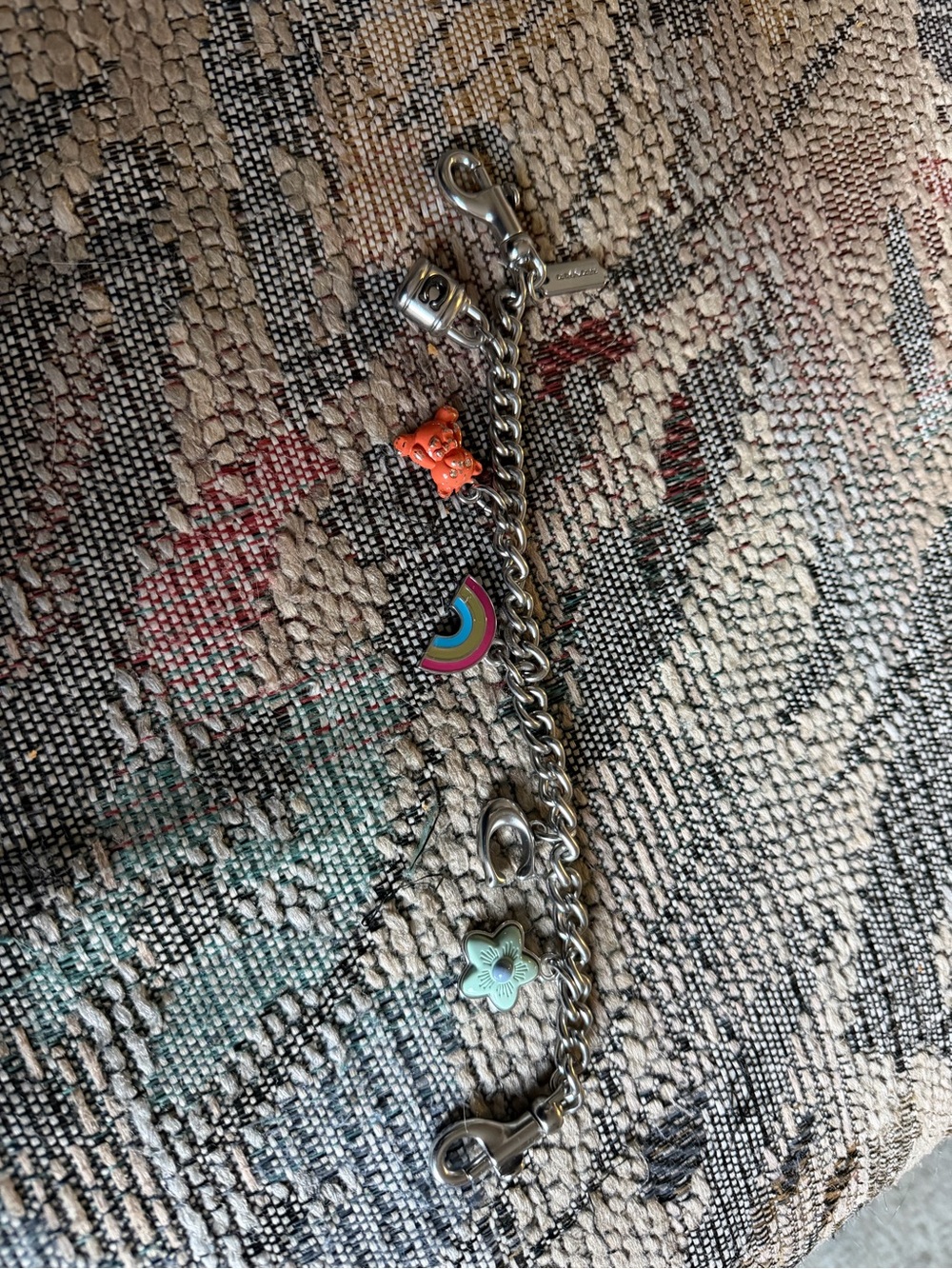 Coach silver tone purse chain
